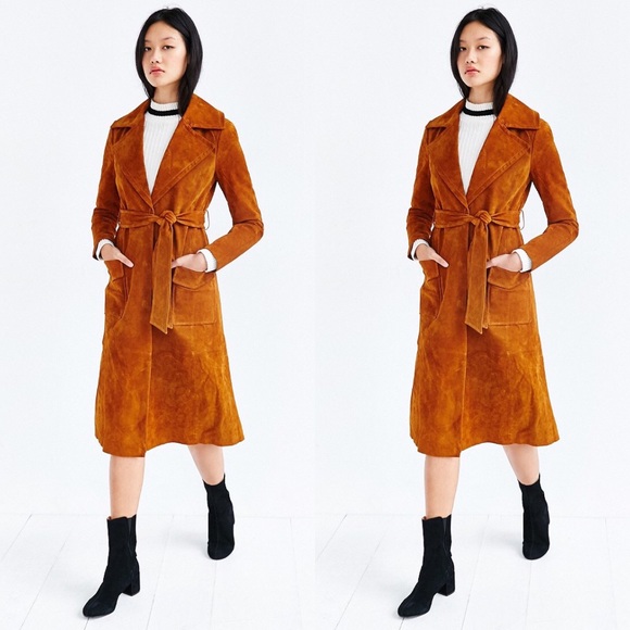 Urban Outfitters Jackets & Blazers - Urban Outfitters x Ecote Suede Leather Trench Coat